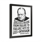 Winston Churchill "Success" Wooden Framed Poster A3 (29.7 x 42cm)