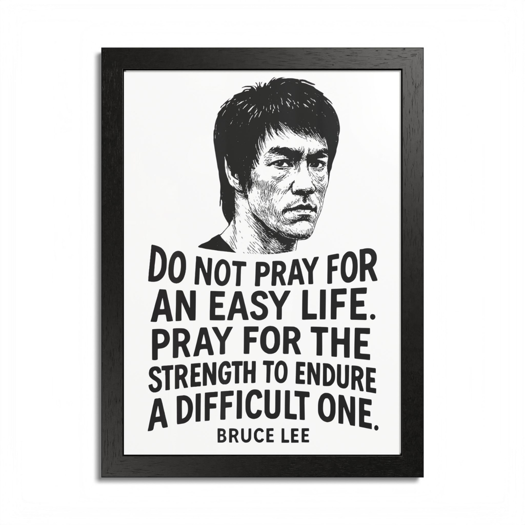 Bruce Lee "Stength to Endure" Wooden Framed Poster A3 (29.7 x 42cm)