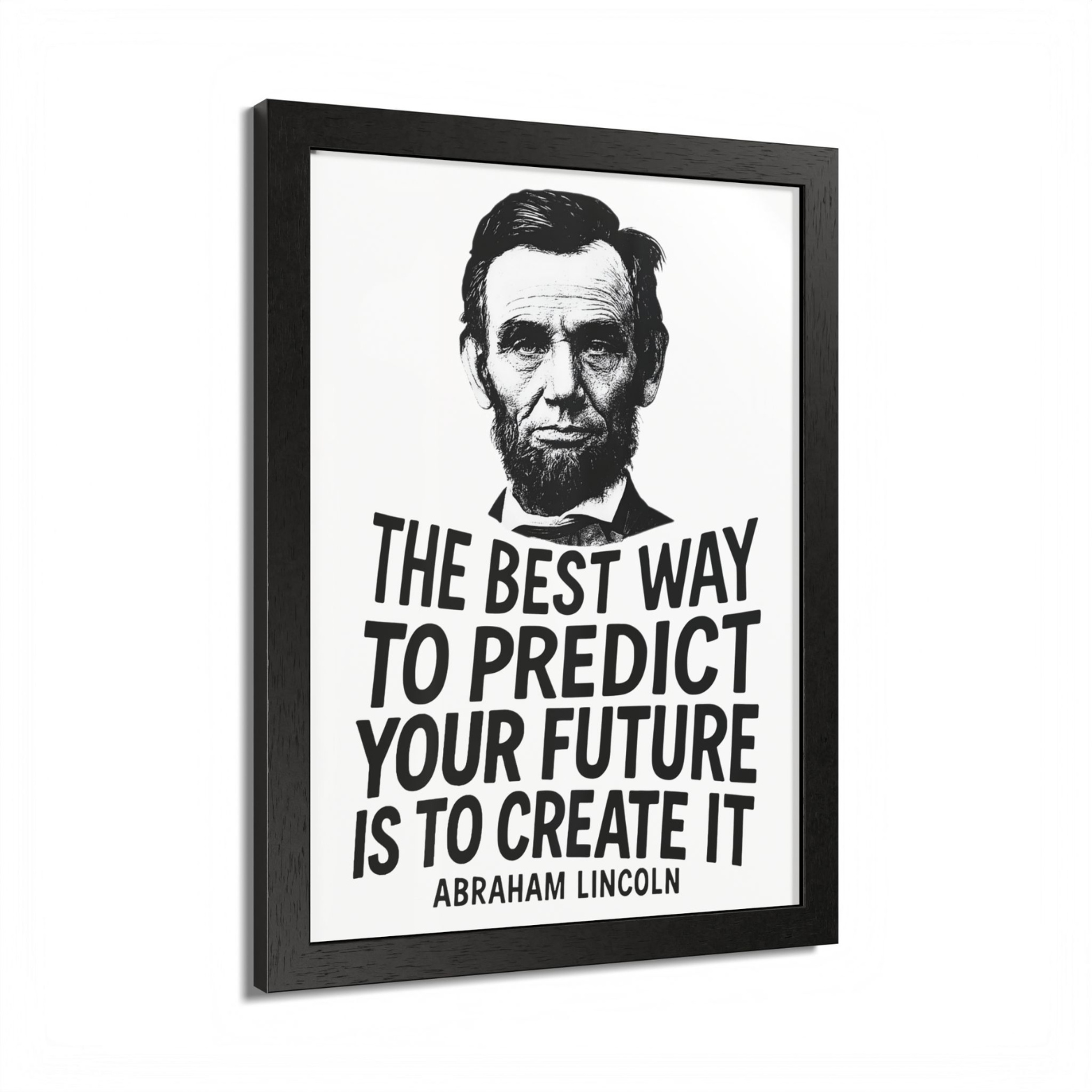 Abraham Lincoln "Create It" Wooden Framed Poster A3 (29.7 x 42cm)