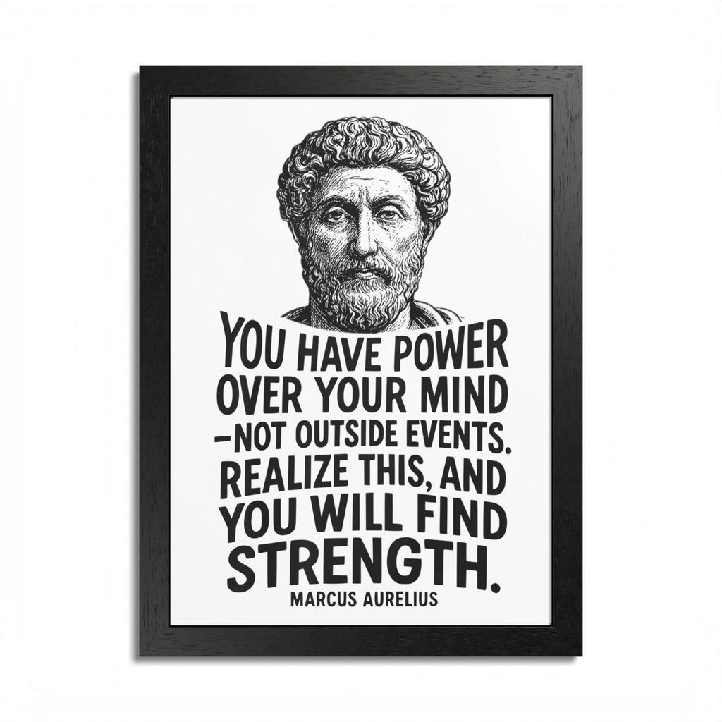 Marcus Aurelius "Strength" Wooden Framed Poster A3 (29.7 x 42cm)