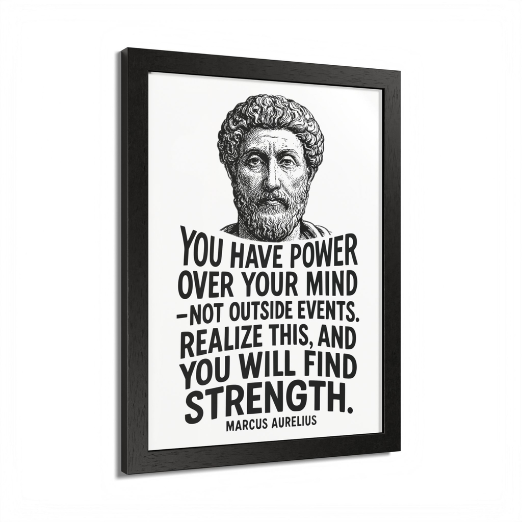 Marcus Aurelius "Strength" Wooden Framed Poster A3 (29.7 x 42cm)