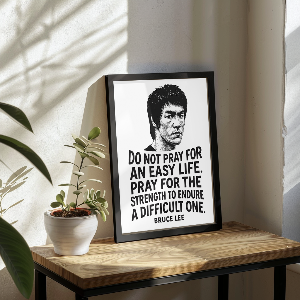 Bruce Lee "Stength to Endure" Wooden Framed Poster A3 (29.7 x 42cm)