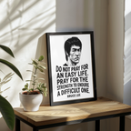 Bruce Lee "Stength to Endure" Wooden Framed Poster A3 (29.7 x 42cm)