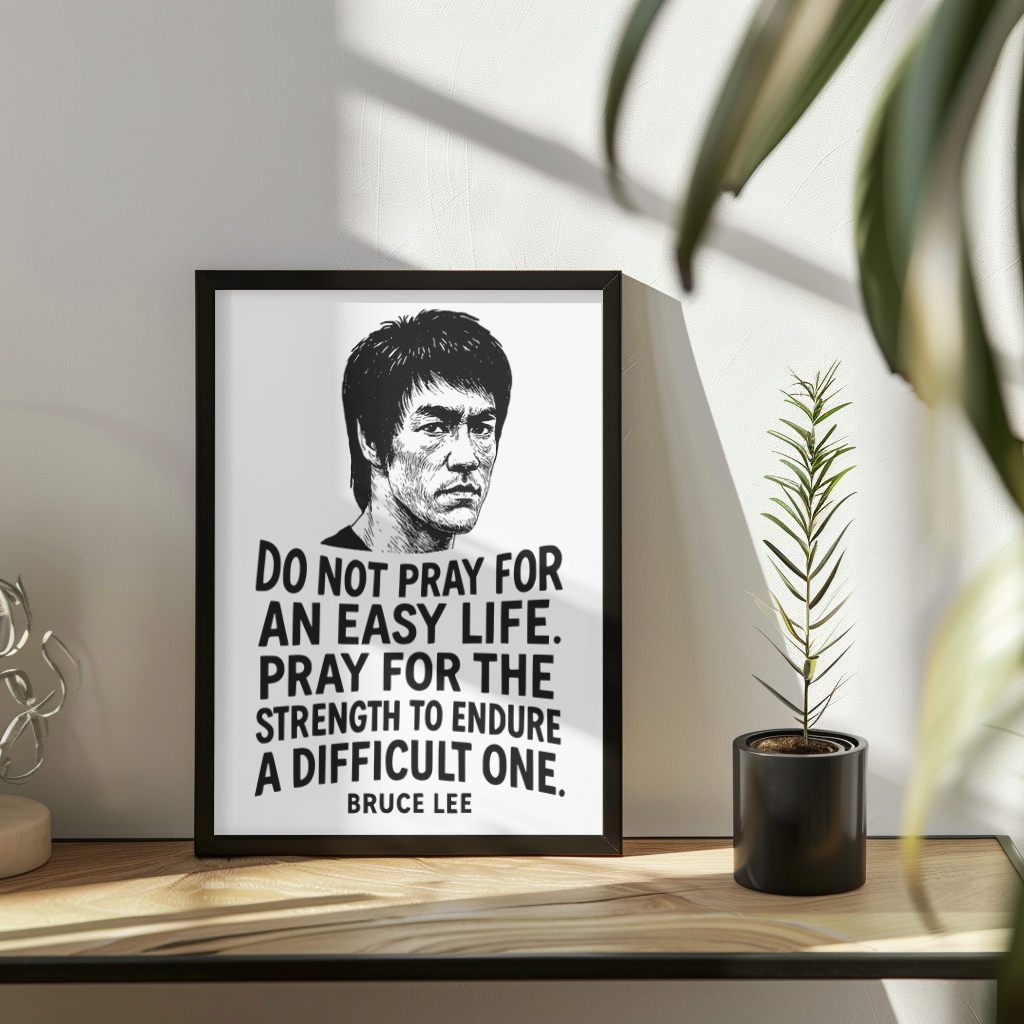 Bruce Lee "Stength to Endure" Wooden Framed Poster A3 (29.7 x 42cm)