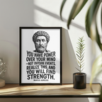 Marcus Aurelius "Strength" Wooden Framed Poster A3 (29.7 x 42cm)